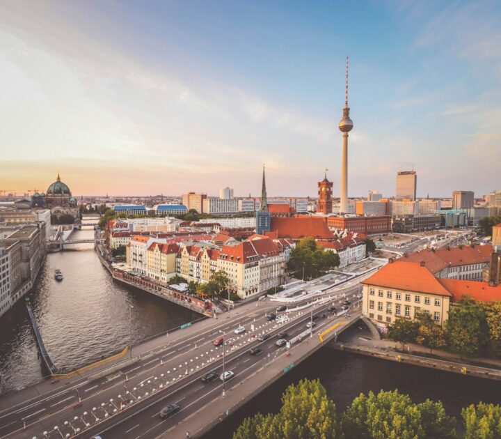 Germany EU Blue Card 50700 salary 2026 — Berlin skyline at dusk