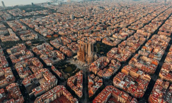 Spain Digital Nomad Visa 2026 Barcelona skyline view from rooftop