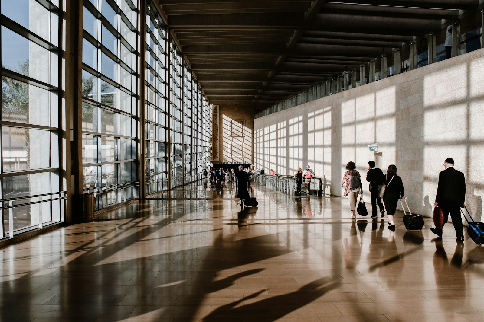 A family at the airport illustrating family and partner visa routes